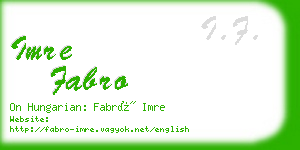 imre fabro business card